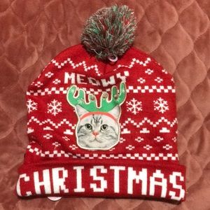 Light up Christmas cat themed hat